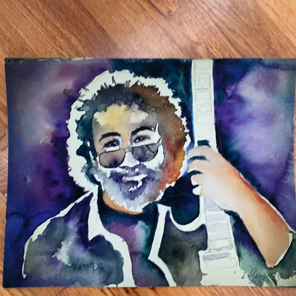 Jerry Garcia print from original watercolor